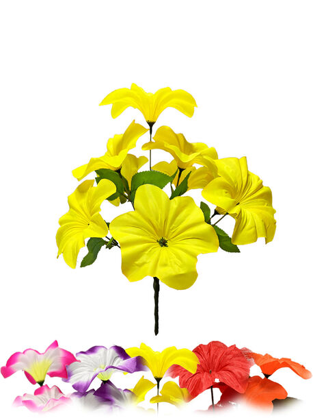 Искусственные цветы Букет Петунии "Запорожье", 9 голов, 350 мм
