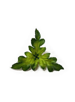 Искусственный лист на ножку Треугольник, зеленый с темным, 100 мм