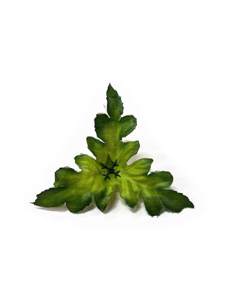 Искусственный лист на ножку Треугольник, зеленый с темным, 100 мм