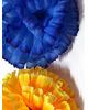 Штучні квіти Гвоздики, жовті та сині, шовк, 110 мм