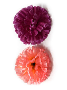Искусственные цветы Гвоздики, розовые и пурпурные, шелк, 100 мм