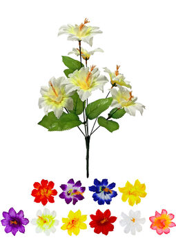 Искусственные цветы Букет Гибискуса "Мелитополь", 6 голов, 390 мм
