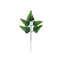 Ветка с листьями папоротника, 5 листьев, зеленый с темным, 430 мм