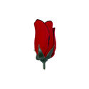 Штучні квіти Троянда бутон, оксамит, червоний з кантом, 80 мм
