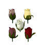 Штучні квіти Троянди з листком, атлас, мікс, висота 55 мм