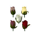 Штучні квіти Троянди з листком, атлас, мікс, висота 55 мм