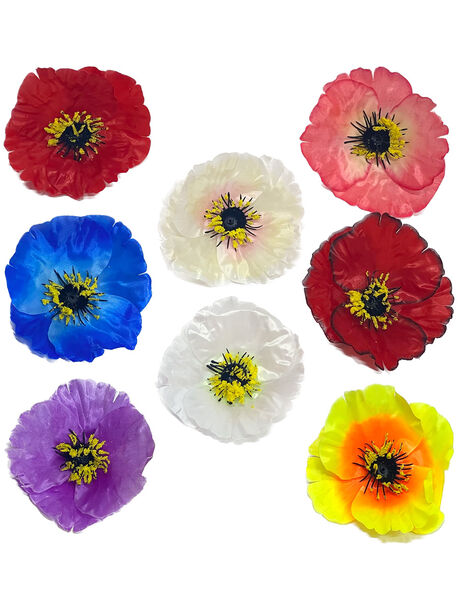 Искусственные цветы Мака, атлас, микс, 120 мм