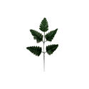 Ветка с листьями папоротника, 5 листьев, темно-зеленый, 350 мм