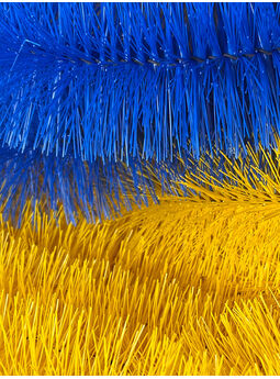 Ерш искусственный полипропиленовый, желтый и синий, ⌀ 8 см