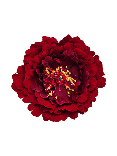 Искусственные цветы Пиона, бархат, красный, 170 мм