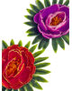 Искусственные цветы Пиона с листом, шелк, микс, 150 мм