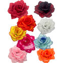 Искусственные цветы Роза открытая, полуатлас, микс, 100 мм