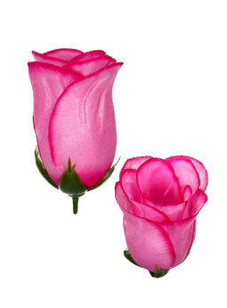 Штучні квіти Троянди бутон, 2 шари пелюсток, шовк покращений, 85 мм