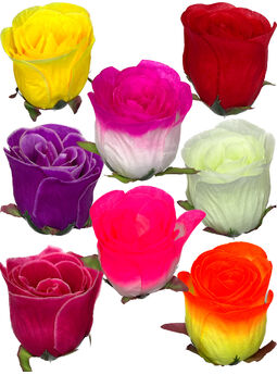 Штучні бутони Троянди, шовк, мікс, висота 90 мм