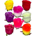 Штучні бутони Троянди з листя, шовк, мікс, висота 90 мм