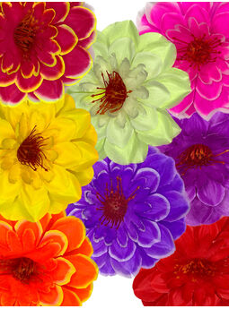 Искусственные цветы Георгина, шелк, микс, 140 мм