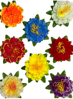 Искусственные цветы Пиона с листом, шелк, микс, 135 мм