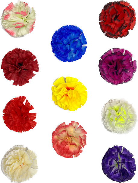 Штучні квіти Гвоздика, шовк, різнокольорова, 75 мм