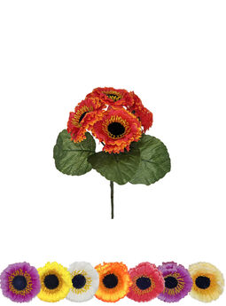 Искусственные цветы Бордюрный букет Герберы, 5 голов, микс, 190 мм