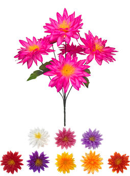 Штучні квіти Букет Клематису, 6 голів, мікс, 410 мм